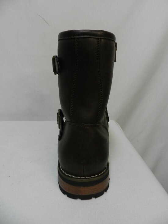 St. John\'s Bay SJB Statham Size 12 NEW brown Faux Leather zip moto boots Ankle main image 7